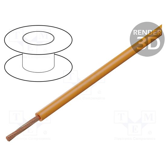 Conductor izolat cupru 1x0.22 FLRY portocaliu