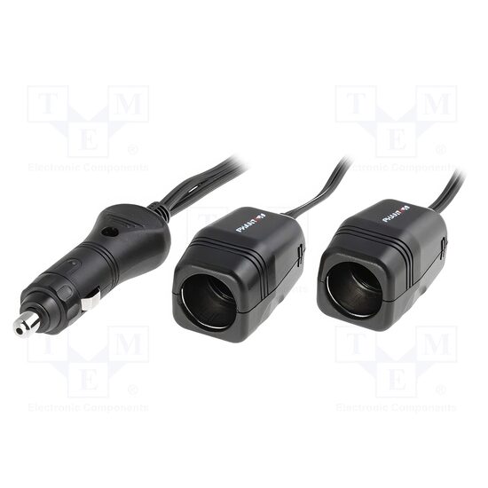 Distribuitor bricheta auto cu cablu, 2x soclu bricheta auto, 10A, 12/2.5A