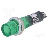 Lampa de control cu neon concav NI-2FGR 12V, verde
