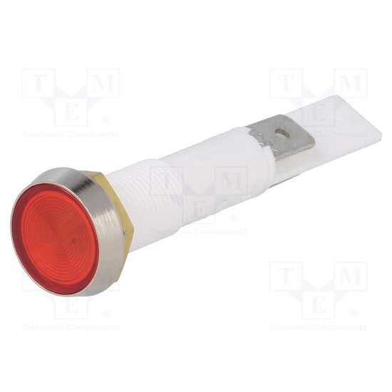 Lampa de control plata cu neon 230VAC D10mm
