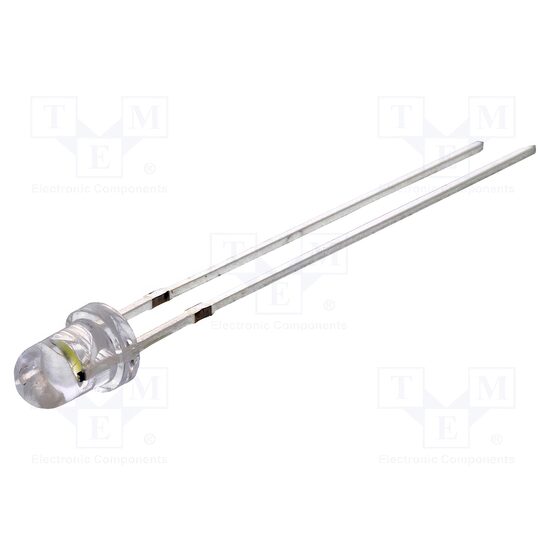 LED 12V 3mm alb rece 3000-4000mcd 30 grade