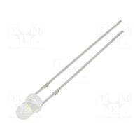 LED 3mm alb rece, 10000-12000mcd, 30 grade, convex