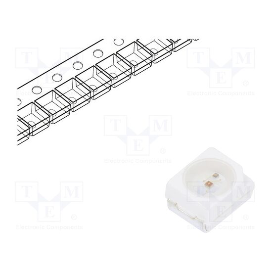 LED SMD 3528 PLCC2 rosie 542-1192mcd 3.5x2.8x1.9mm
