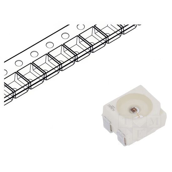 LED SMD 3528 PLCC4, rosu, 1.21-2.42 lm, 355-900mcd, 3c4x3x2.1mm