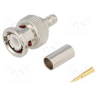 Mufa BNC tata dreapta Amphenol B1121A1-ND3G-1-50, pin aurit, KX23, M17-84, RG55, RG142, RG223, RG400