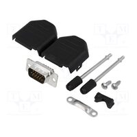 Mufa conector D-Sub HD 15 pini tata, lipire, pe cablu, incl. carcasa