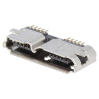 Mufa micro USB B mama KEYS955, pentru PCB, pini orizontali
