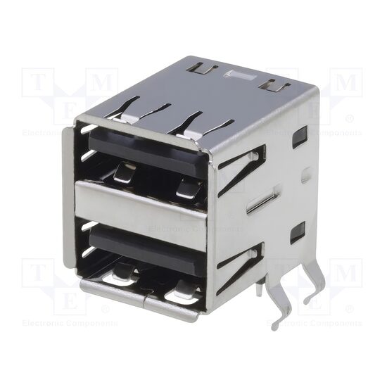 Mufa USB 2.0 dubla 2xmama USB-A-D-RA , in unghi