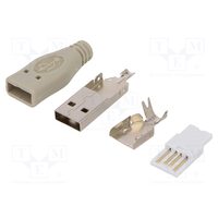 Mufa USB-A tata pe cablu, lipire, 4 pini Logilink