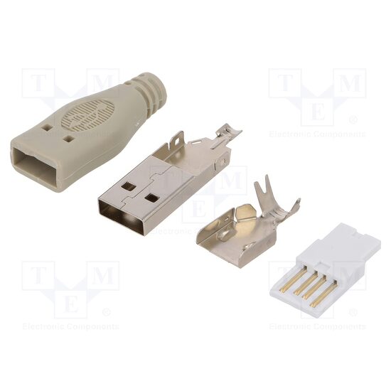 Mufa USB-A tata pe cablu, lipire, 4 pini Logilink