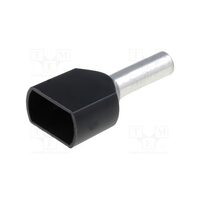 Pin dublu, tub de capat cu izolatie, 2x1.5mm2, Cu, negru