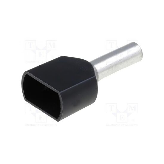 Pin dublu, tub de capat cu izolatie, 2x1.5mm2, Cu, negru