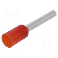 Pin terminal 1mm2, lungime 10mm, rosu