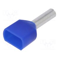 Pin terminal dublu, tub de capat cu izolatie, 2x2.5mm2, Cu, albastru