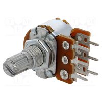 Potentiometru axial logaritmic stereo 22K singura tura 63mW 6mm