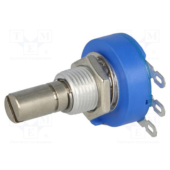 Potentiometru singura tura, 1k 2W, 6.35mm liniar