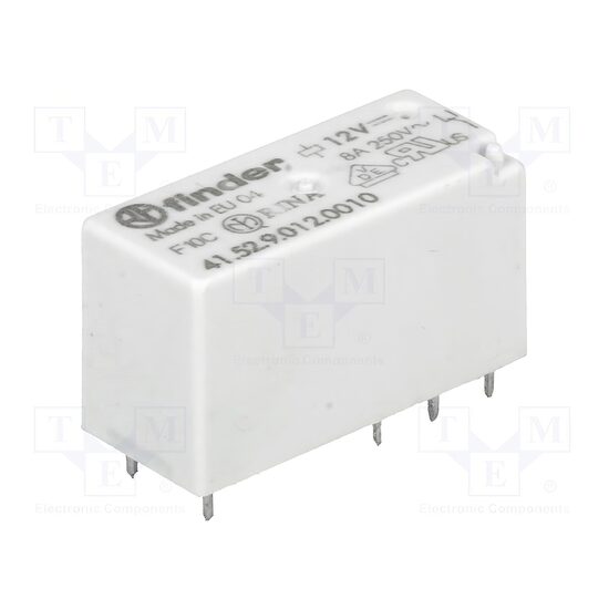 Releu electromagnetic DPDT 41.52.9.012.001: Ubobina 12VDC, 8A/250VAC, 8A/30V
