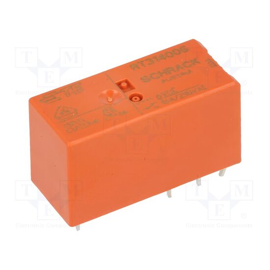 Releu electromagnetic RT314006: SPDT, 6VDC-16A / 250VAC, 16A/24VDC