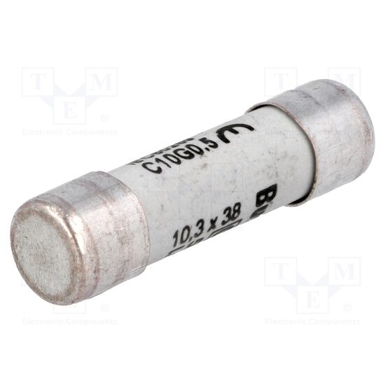 Siguranta ceramica, cilindrica, industrial, 500mA,500V AC,10.3x38mm