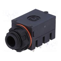 Soclu jack 6.3mm mama, stereo, cu piulita hexaonala, contacte etansate