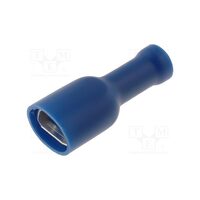 Terminal izolat plat ST-010/B, 6.3x0.8mm, mama, 1.5-2.5mm2, crimpat, pe cablu, albastru