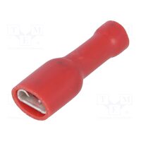Terminal izolat plat ST-012/R, 4.8 x 0.5mm, mama, rosu, cablu 0.5-1.0mm2