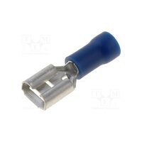 Terminal neizolat plat ST-005/B, 6.4 x 0.8mm, mama, albastru, cablu 1.5-2.5mm2