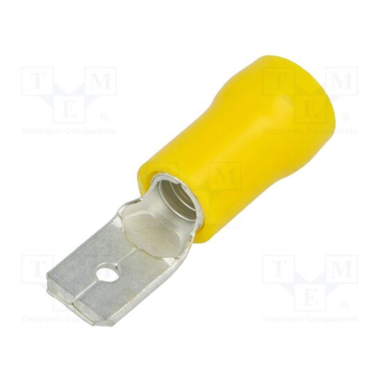 Terminal plat 6.3mm, 0.8mm, tata 4-6mm2 crimpat, pe cablu