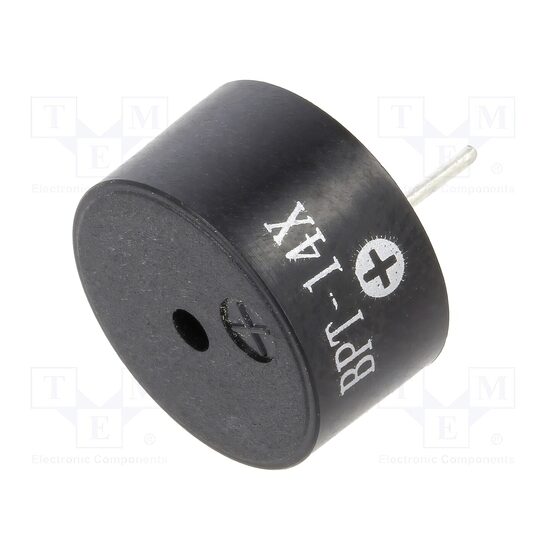 Traductor de sunet, buzzer piezo BPT-14X, 7mA, THT