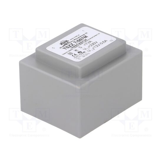 Transformator capsulat 7VA 230VAC, 12V 0.58A, PCB