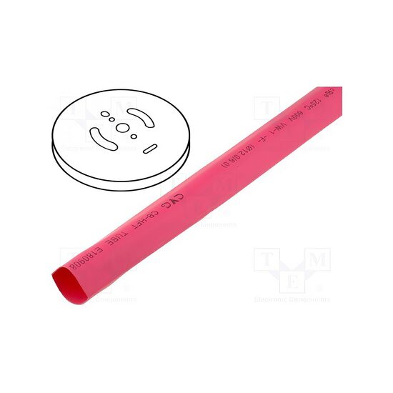 Tub termocontractibil, cu adeziv, 2:1, 25.4mm, 1m, rosu