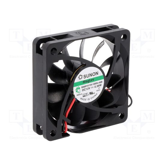 Ventilator axial DC 12V, 60x60x15mm, 21,46m3/h, 14.5dBA