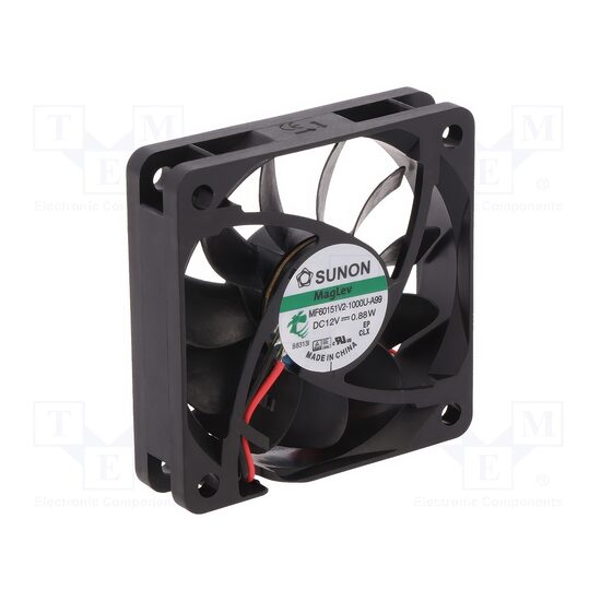 Ventilator axial DC 12V, 60x60x15mm, 38.53m3/h, 29,2dBA