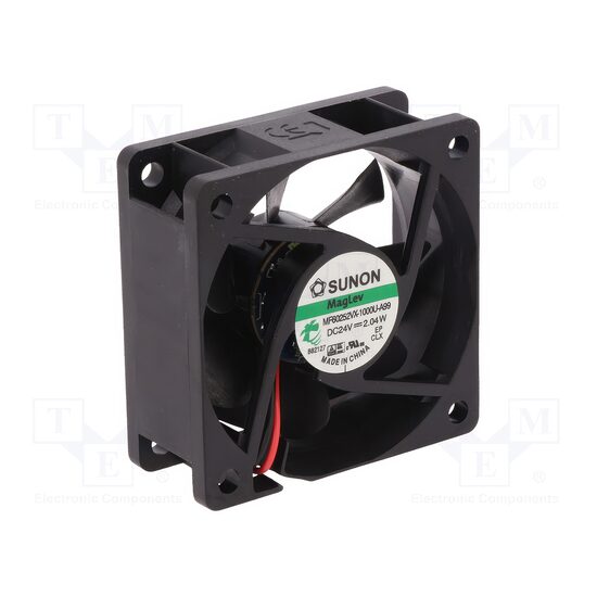 Ventilator DC axial 24VDC 60x60x25mm, 45.63 m3/h, 27dBA