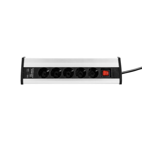 Prelungitor desktop 3 cai 1.4M Adam Hall PDU 3S DESKTOP, cu intrerupator, 2 x USB