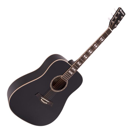 Chitara acustica 4/4 Dimavery STW-40 Black, Western, simetrica