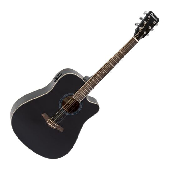 Chitara electro-acustica 4/4 Dimavery DR-520 Dreadnought Black, asimetrica