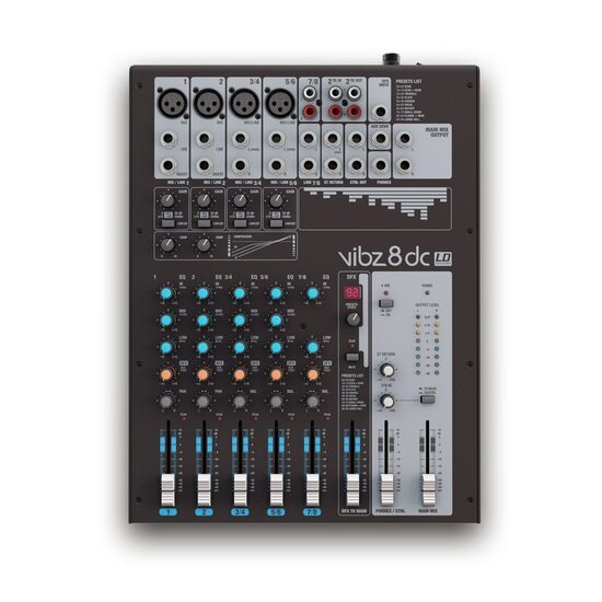 Mixer analogic LD Systems VIBZ 8 DC, 8 canale, DFX si Compressor