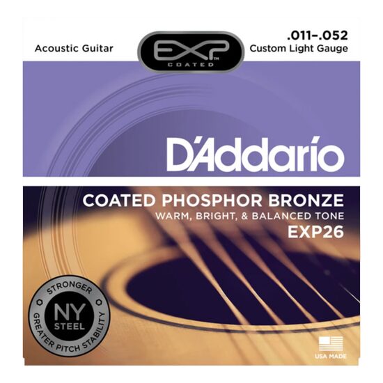 Corzi chitara acustica 11-52 D'Addario EXP26 phosphor bronze , extra light, coated