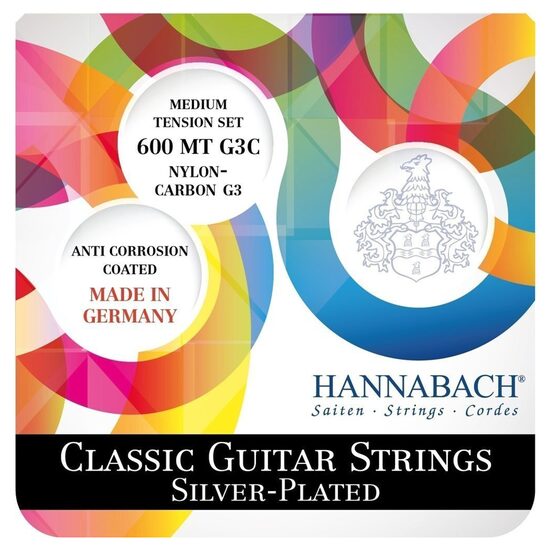Set corzi chitara clasica Hannabach 600 MT G3C carbon, medium tension