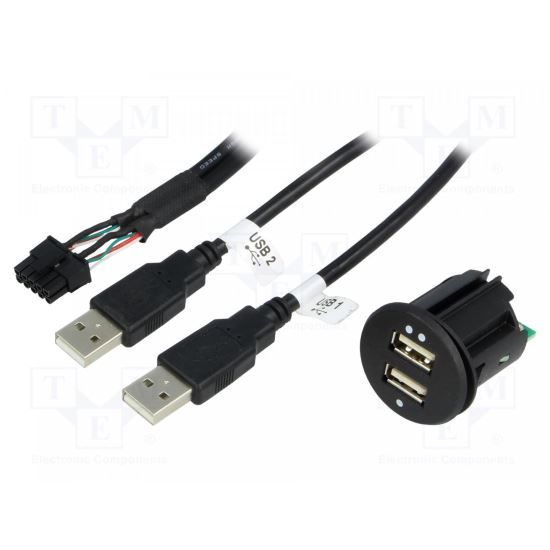 Alimentare auto, USB A soclu x2, tens.alim 12-24VDC, 5V/2x2, 1A