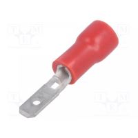 Terminal plat, 2.8x0.5mm, tata, 0.5-1mm2, crimpat, pe cablu, rosu