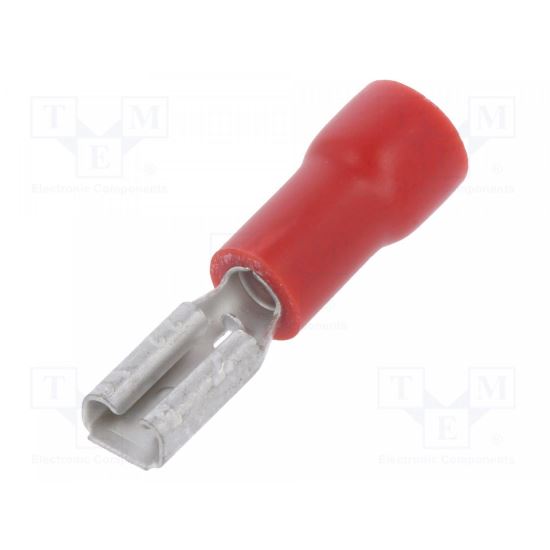 Terminal plat, 2.8x0.5mm, mama, 0.5-1mm2, crimpat, pe cablu, rosu