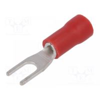 Terminal furca, M3, D 3, 2mm, 0.5-1mm2, crimpat, pe cablu, izolata