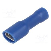 Terminal plat, 4.8x0.5mm, mama, 1.5-2.5mm2, crimpat, pe cablu, albastru
