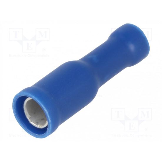 Terminal rotund, mama, D 4mm, 1.5-2.5mm2, crimpat, pe cablu, albasru