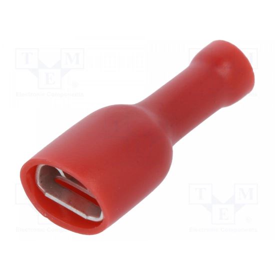 Terminal plat, 6.3x0.8mm, mama, 0.5-1.5mm2, crimpat, pe cablu, rosu