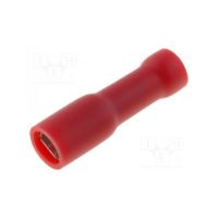 Terminal plat, 2.8x0.8mm, mama, 0.5-1mm2, crimpat, pe cablu, rosu