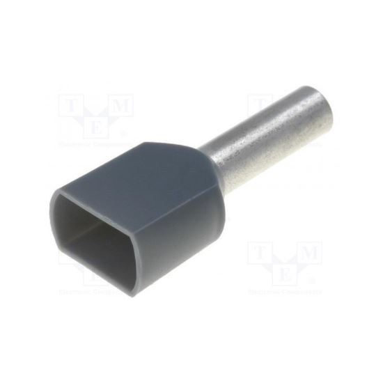 Pin terminal dublu 4mm2 , gri