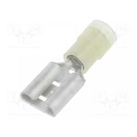 Terminal plat, 9.5x1.2mm, mama, 4-6mm2, crimpat, pe cablu, galben-transparent